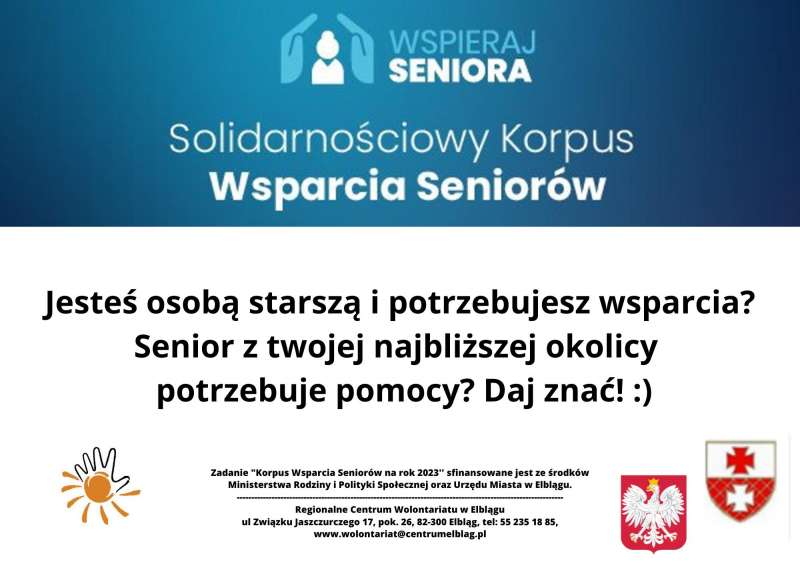 Seniorze! Regionalne Centrum Wolontariatu pomoże!