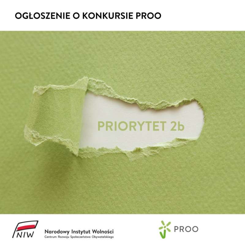 Ogłoszenie o konkursie w ramach Priorytetu PROO 2b