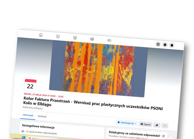 Wernisaż prac plastycznych uczestników elbląskiego PSONI