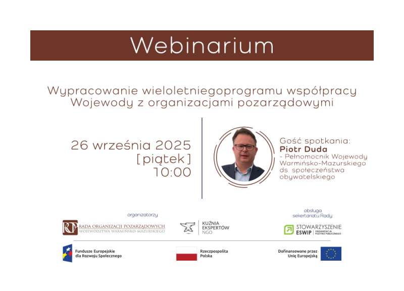 Webinarium nt. programu współpracy Wojewody z organizacjami