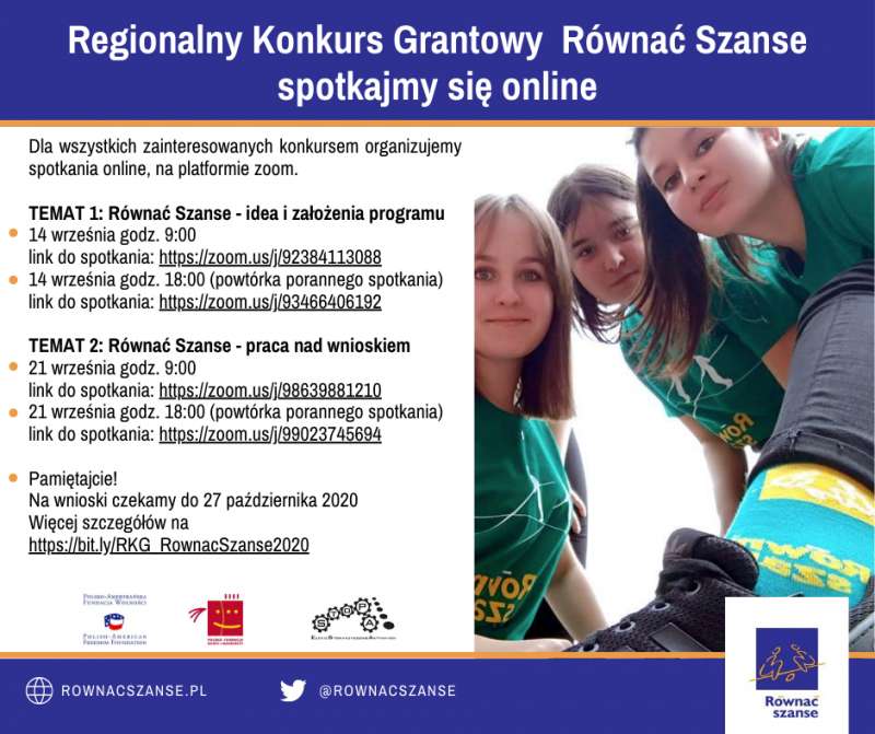 Konkurs „Równać szanse” – przyjmowanie zgłoszeń