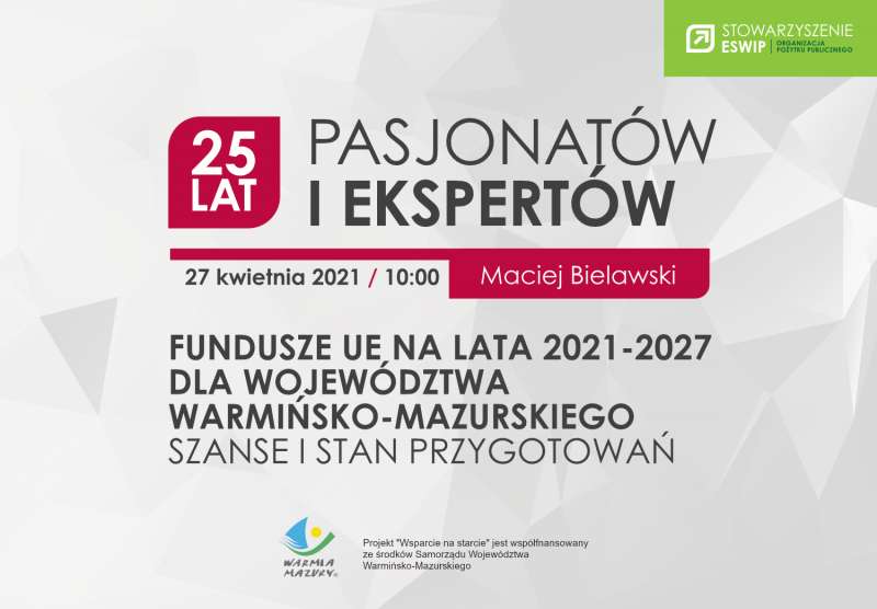 Webinarium: fundusze UE na lata 2021-2027 dla woj. warmińsko-mazurskiego