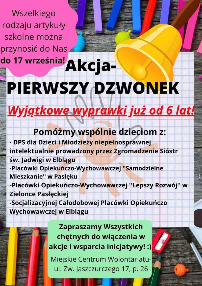 Rusza akcja „Pierwszy dzwonek”